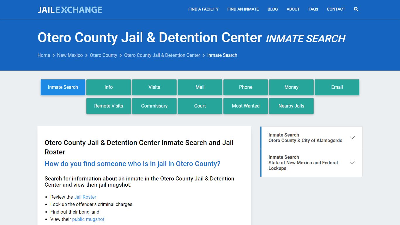 Otero County Jail & Detention Center Inmate Search